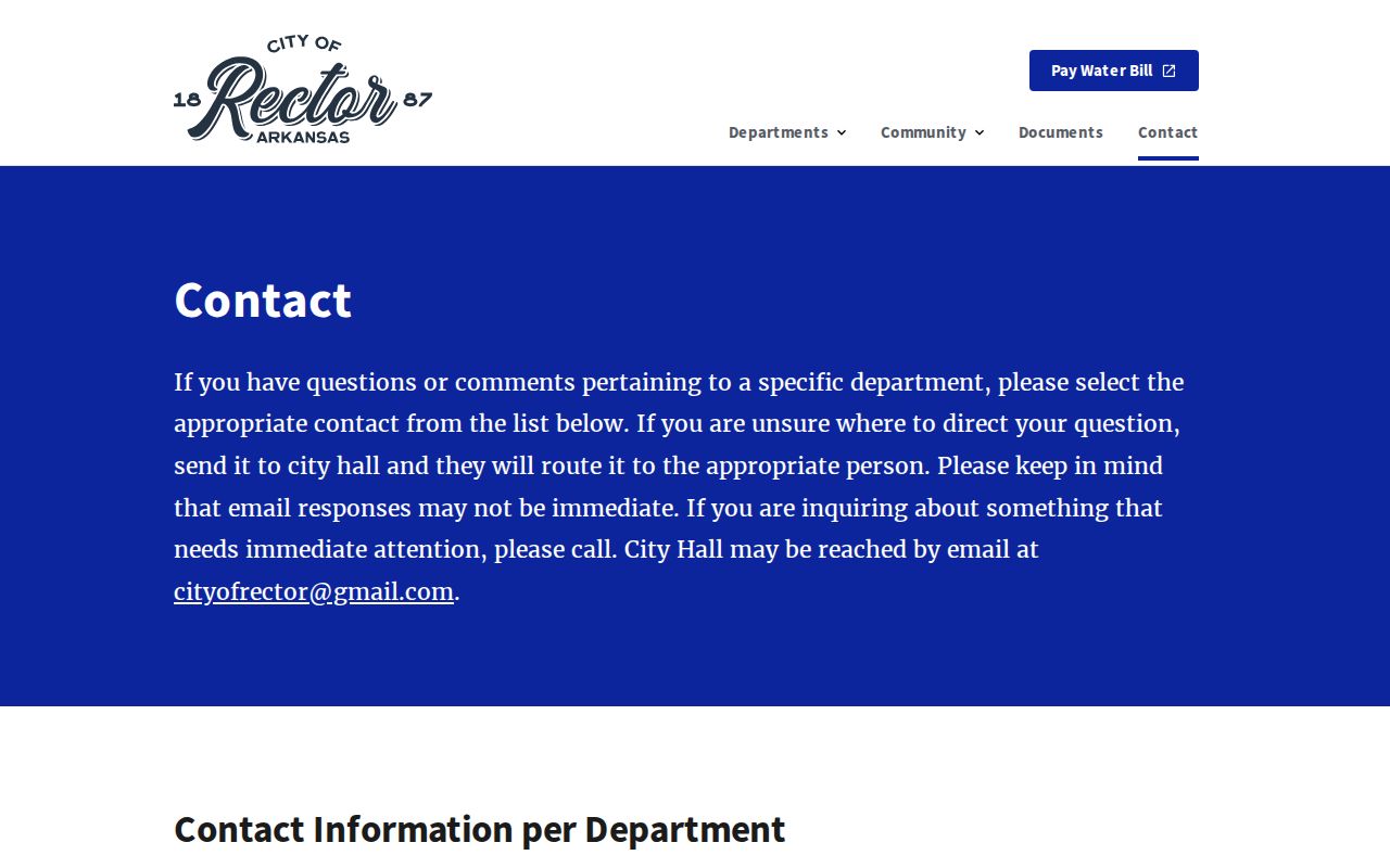Rector city police contact source for Rector recent arrest records in Clay County